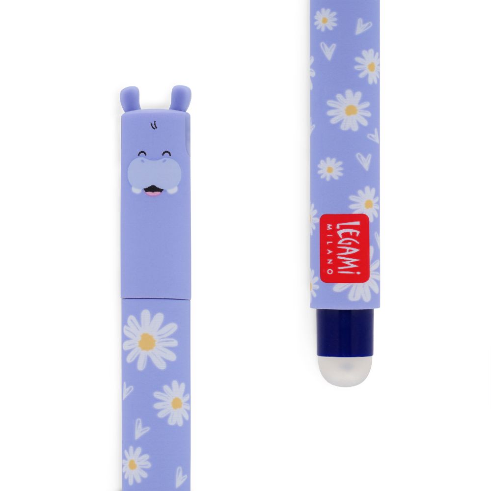 Legami Erasable Gelpen blå, Hippo