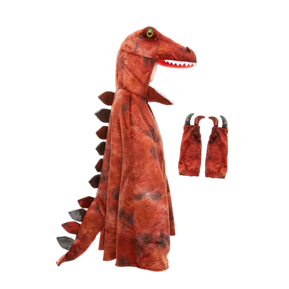 Great Pretenders Dinosaurkappe str. 7-8 år, Grandasaurus T-Rex rød/sort