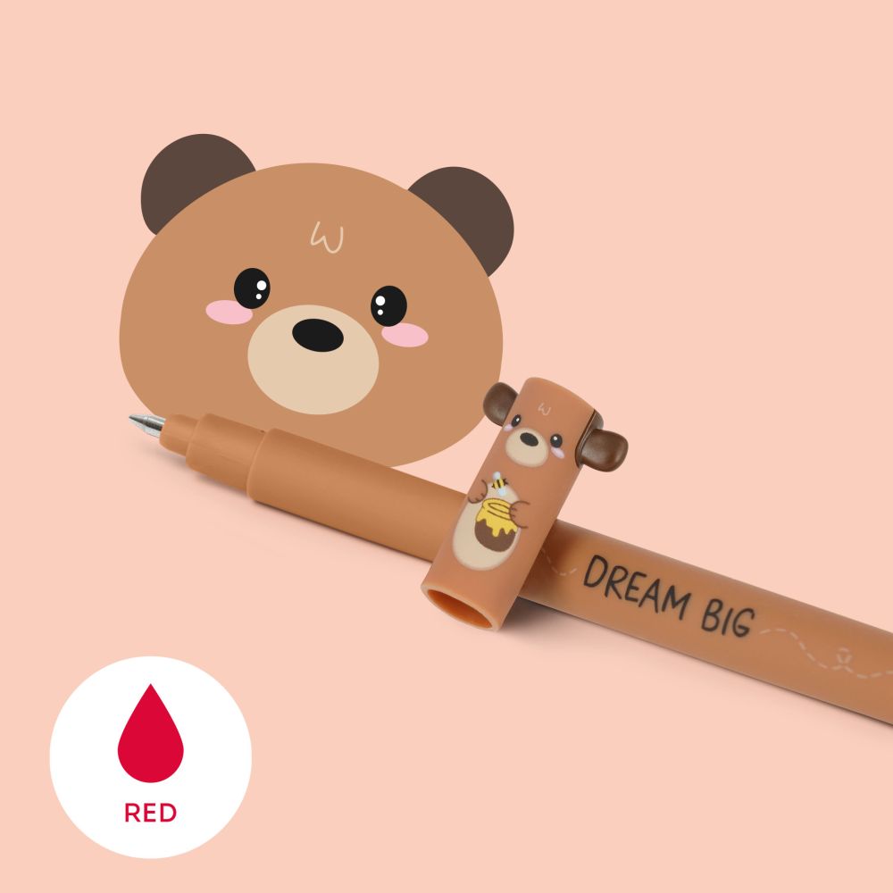 Legami Erasable Gelpen rød, Bjørn