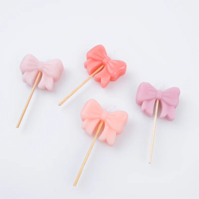 Meri Meri Kagelys 4 stk. Pink Bow