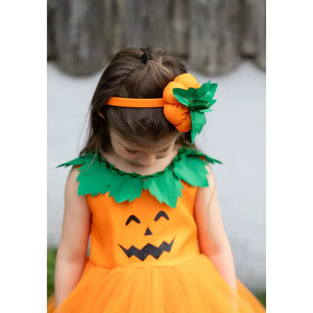 Great Pretenders Græskarkjole med hårbøjle str. 5-6 år