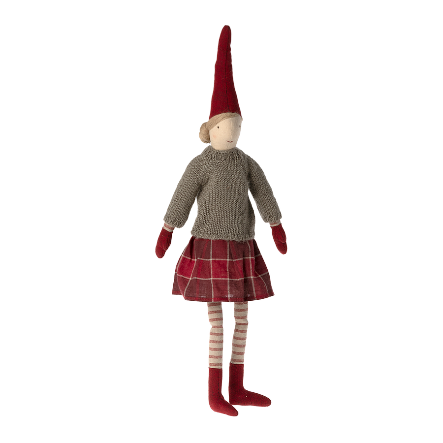 Maileg Nisse str. 3, Pige nederdel strikket sweater