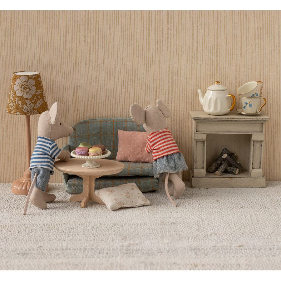 Maileg Mus, Ovalt Sofabord natur