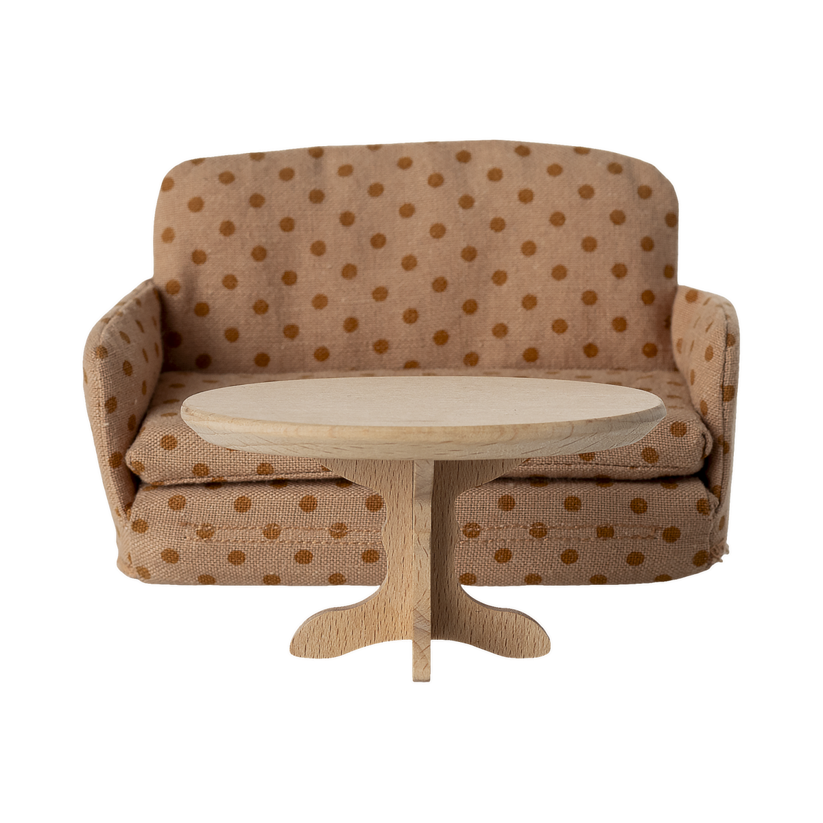 Maileg Mus, Ovalt Sofabord natur