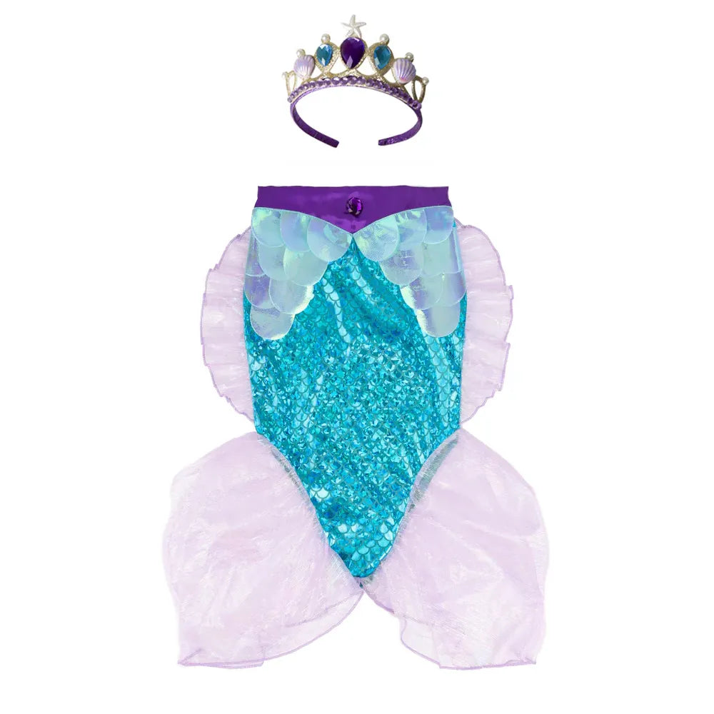Great Pretenders Mermaid Glimmer Havfrueskørt med hårbånd str. 5-6 år