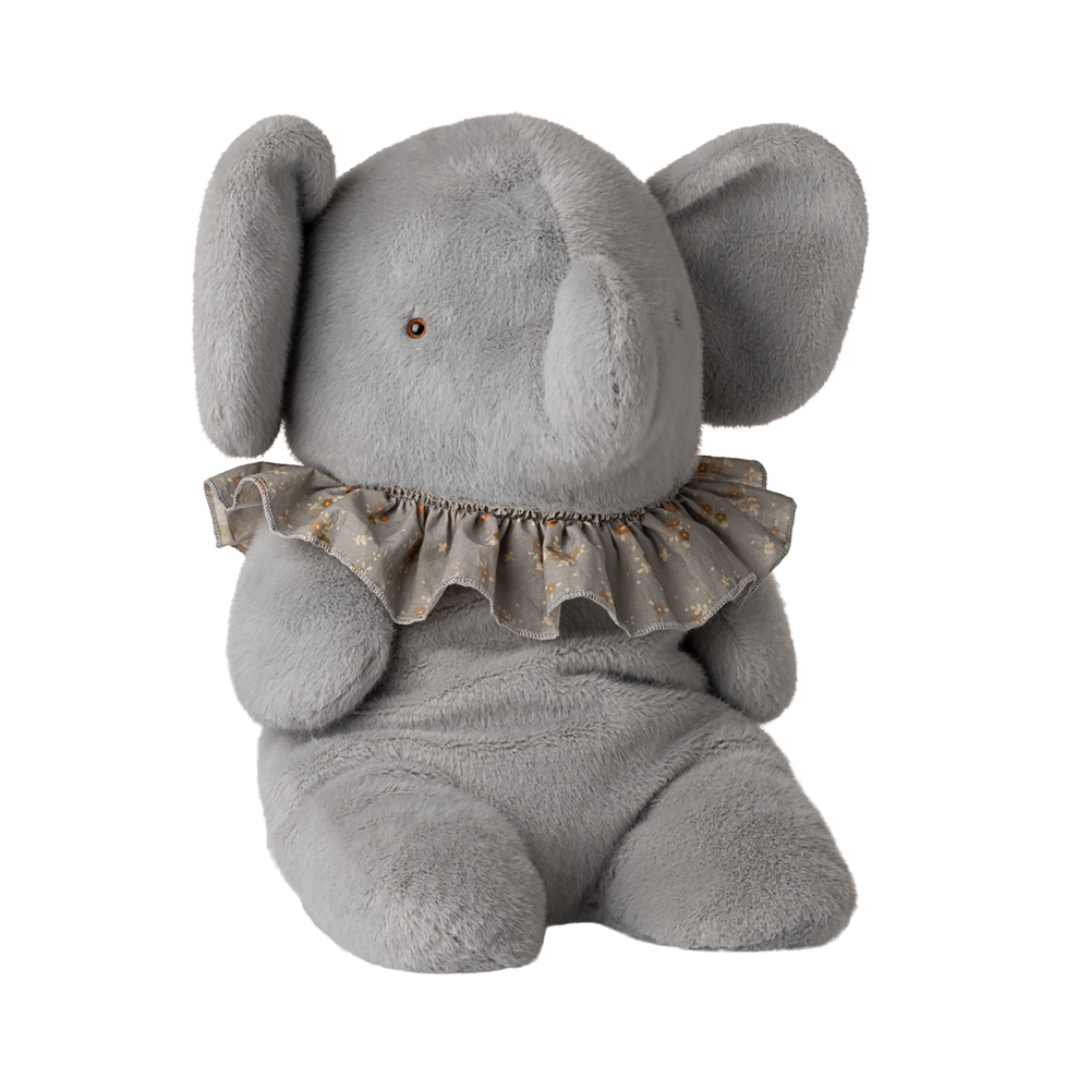 Maileg Plyselefant stor, Blå/grå