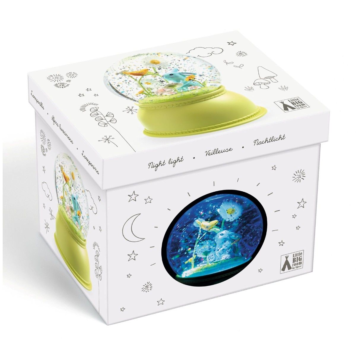 Djeco Snekugle natlampe glimmer og lys, Kanin