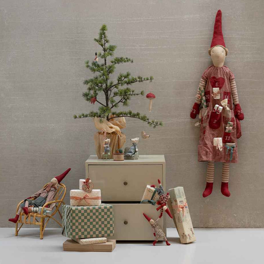 Maileg Nisse str. 1, Dreng ternet skjorte