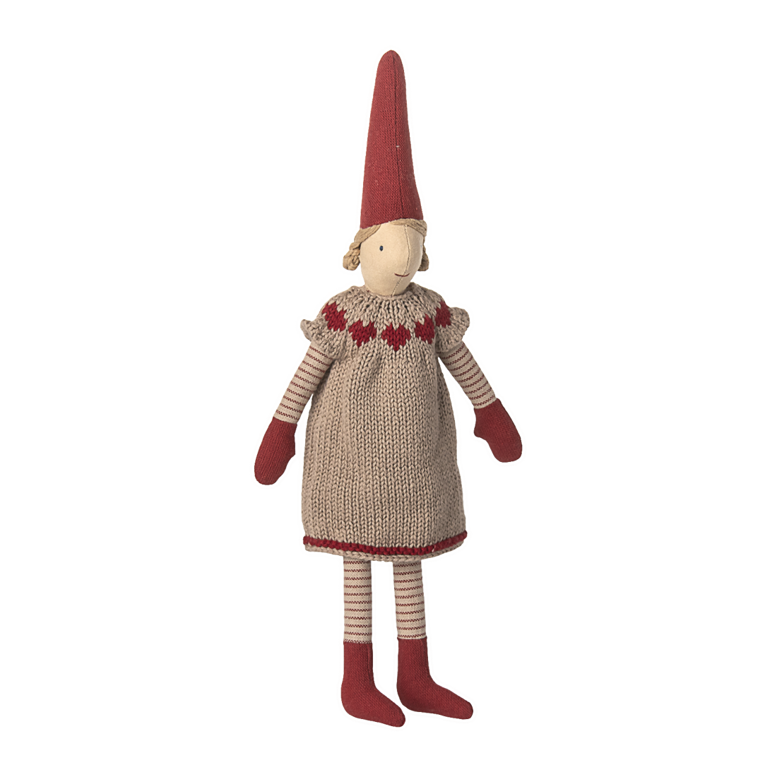 Maileg Nisse str. 2, Pige strikket kjole