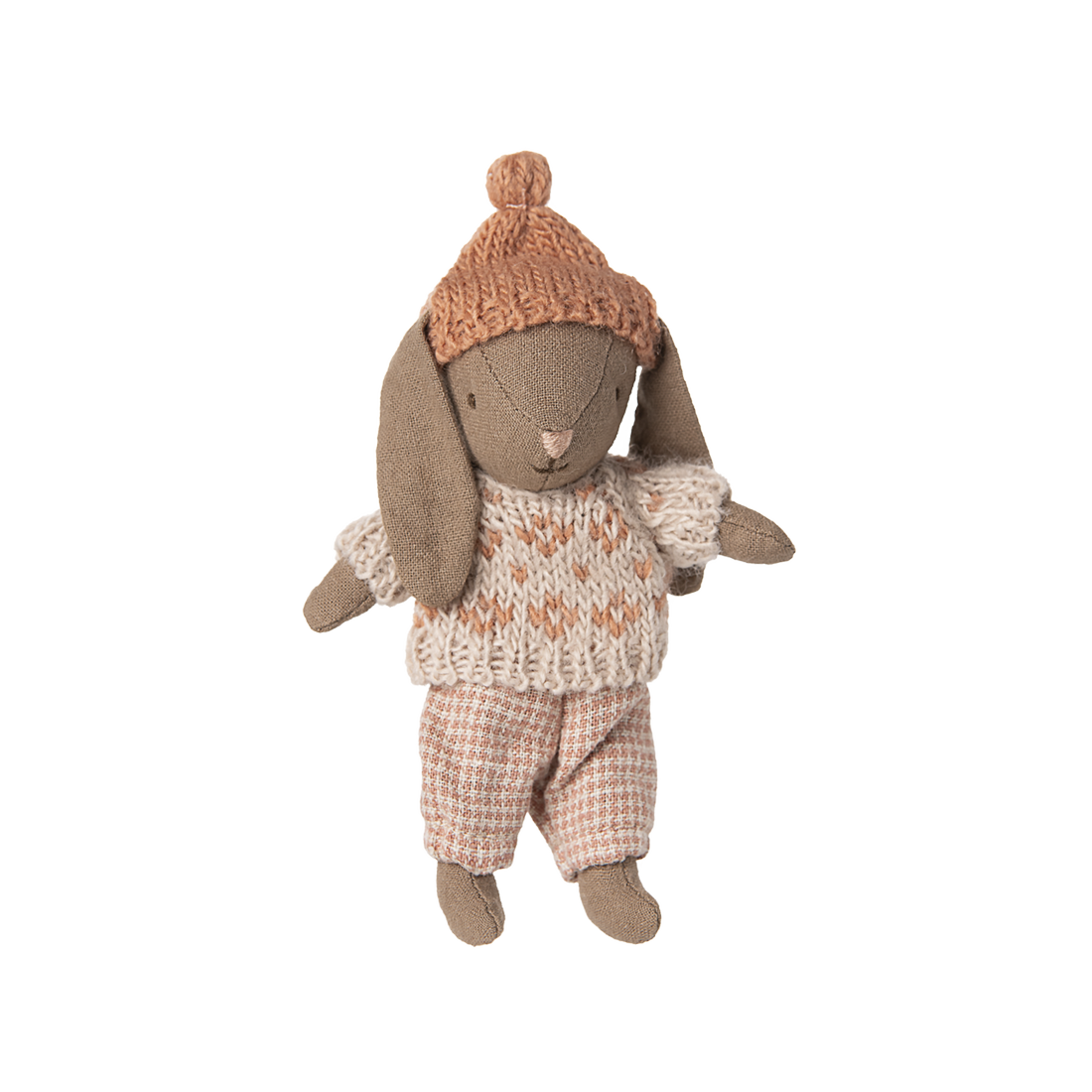 Maileg Vinter kanin brun mikro, Rosa