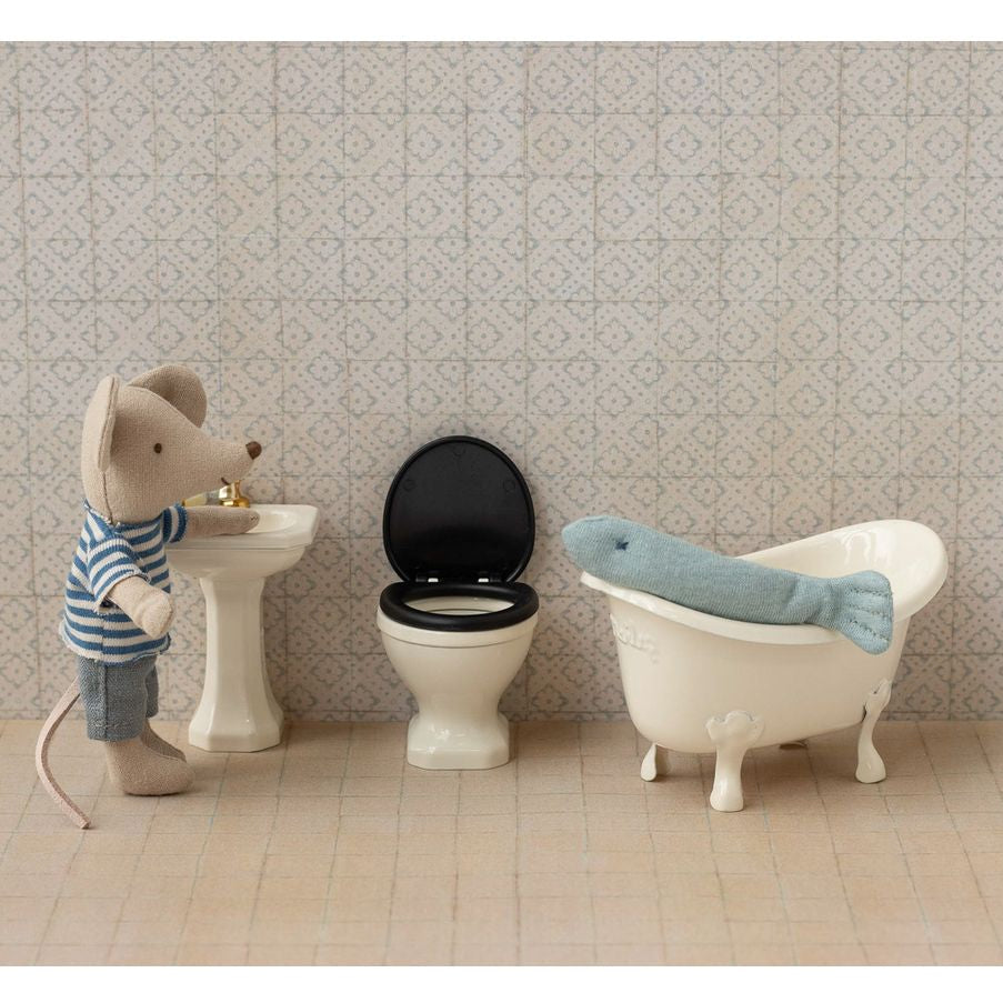 Maileg Mus, WC råhvid