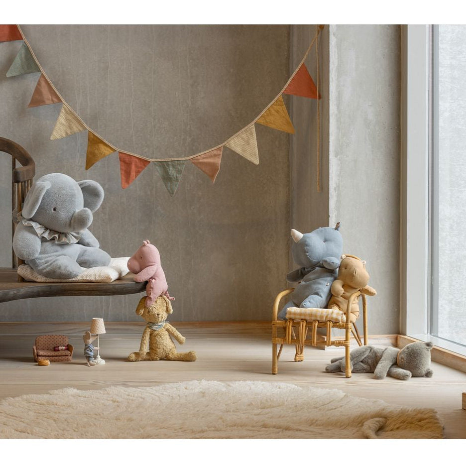 Maileg Safari Friends, Flodhest lille råhvid/gul