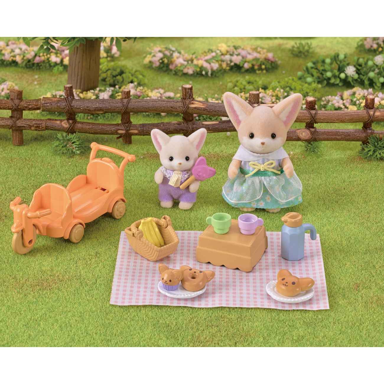 Sylvanian Families Picnic sæt med søster og baby ræv 5698