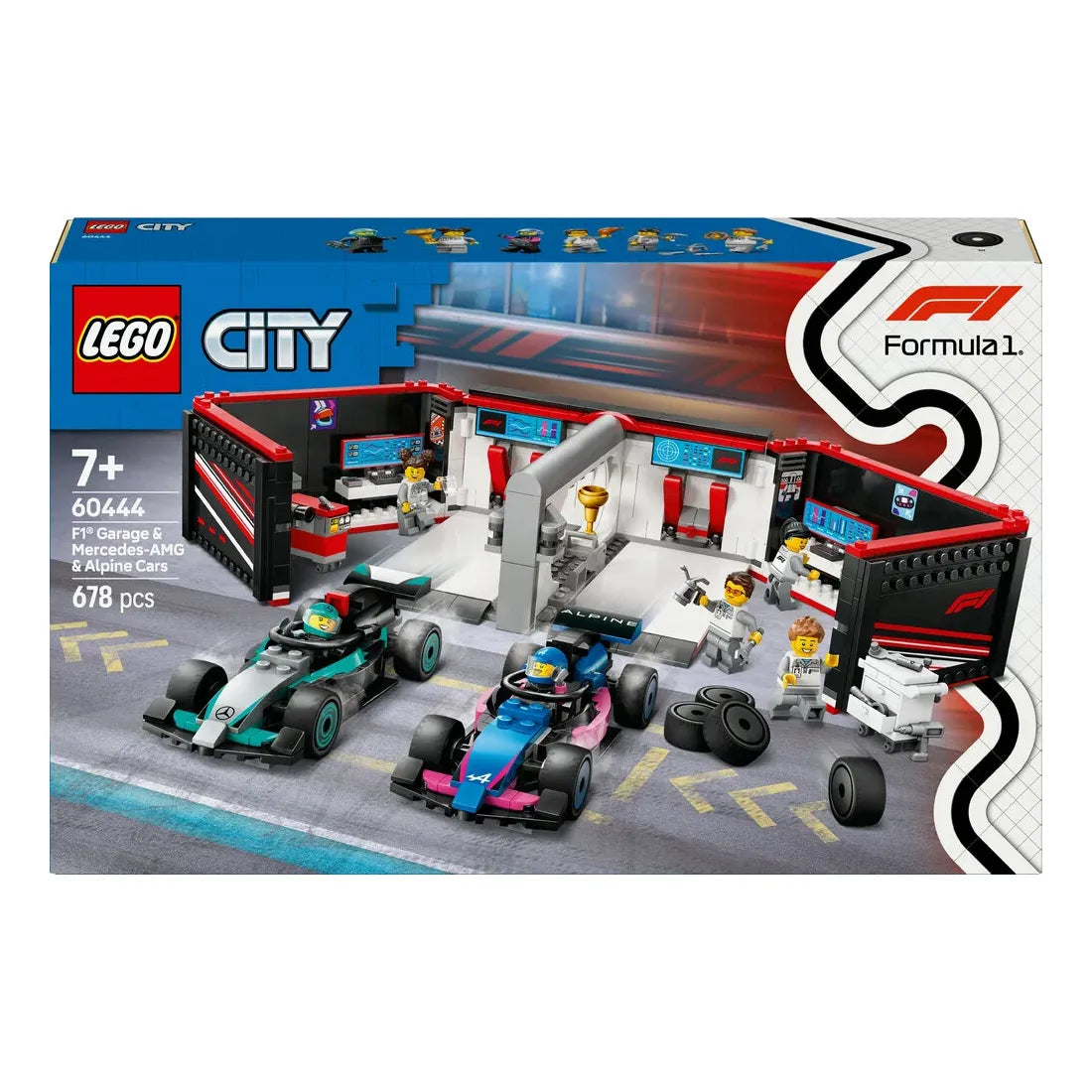 60444 LEGO City F1®-garage: Mercedes-AMG og Alpine-biler