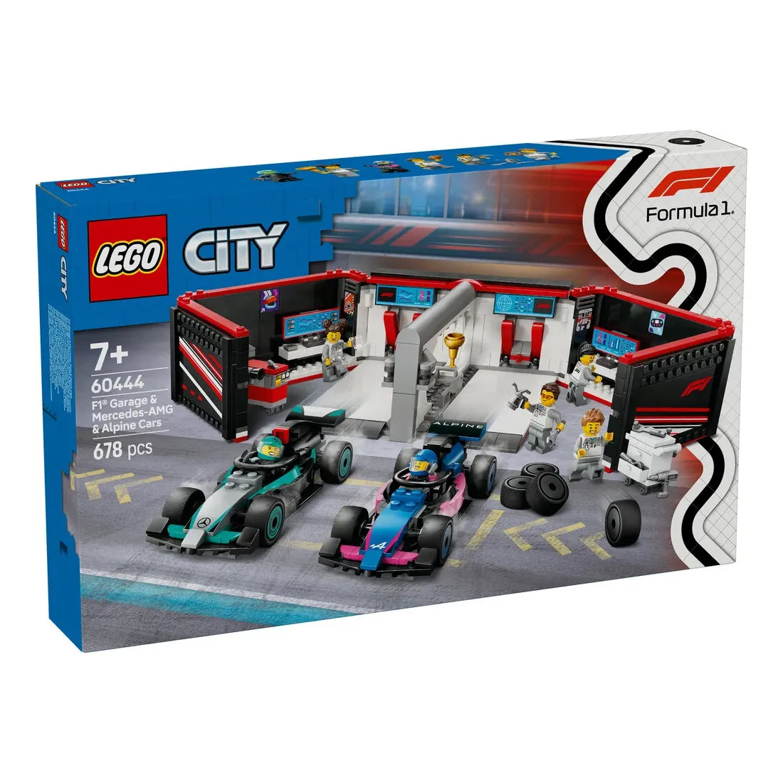 60444 LEGO City F1®-garage: Mercedes-AMG og Alpine-biler