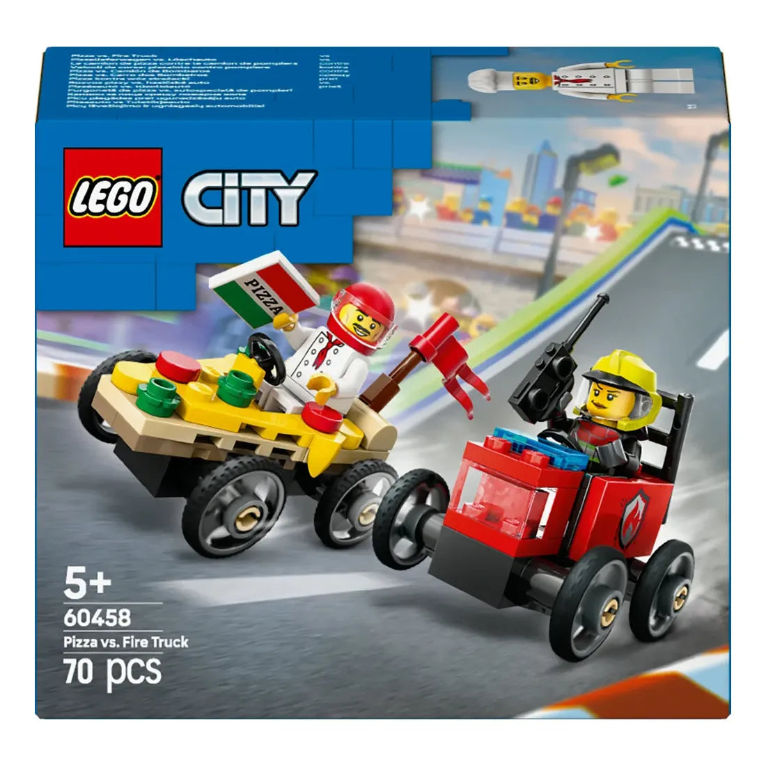 60458 LEGO City Great Vehicles Racerbilpakke – pizzabil mod brandbil