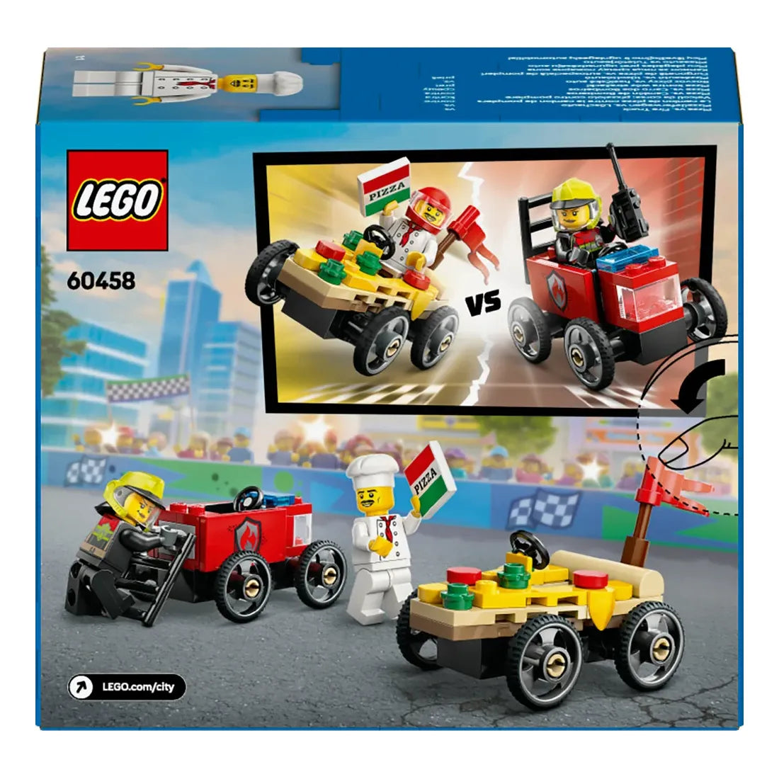 60458 LEGO City Great Vehicles Racerbilpakke – pizzabil mod brandbil