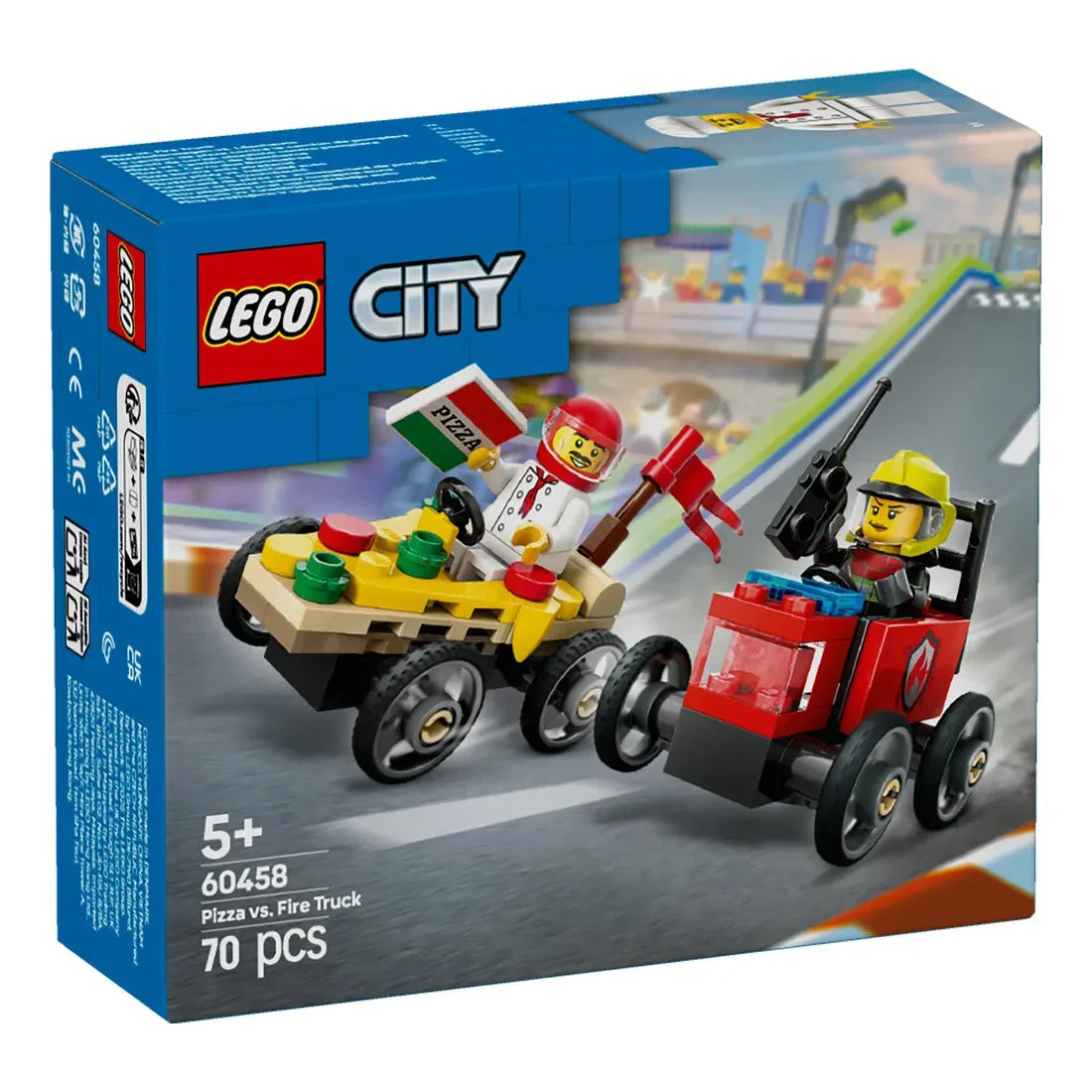 60458 LEGO City Great Vehicles Racerbilpakke – pizzabil mod brandbil