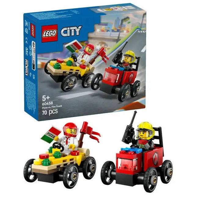 60458 LEGO City Great Vehicles Racerbilpakke – pizzabil mod brandbil