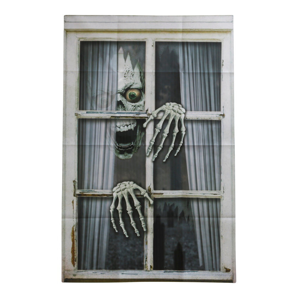 Halloween Vinduesdekoration med uhyggeligt skelet