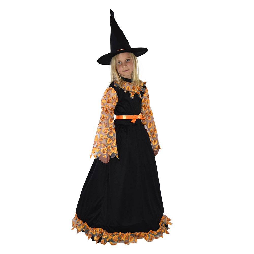 Halloween Græskar heksekostume str. 5-12 år