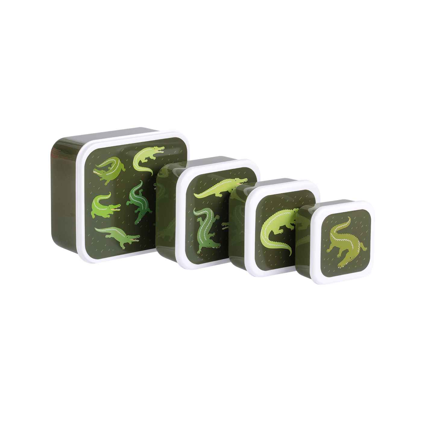 A Little Lovely Company Madkassesæt 4 stk. Crocodiles