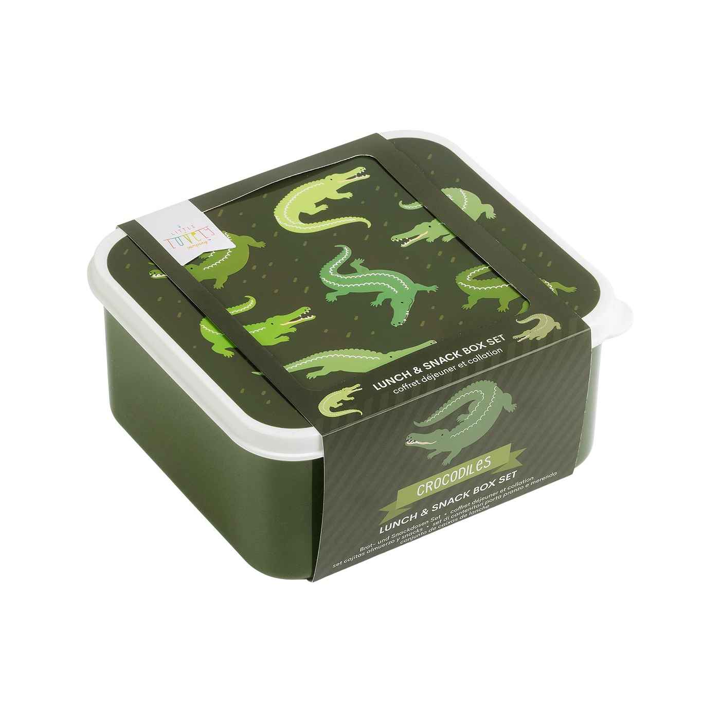 A Little Lovely Company Madkassesæt 4 stk. Crocodiles
