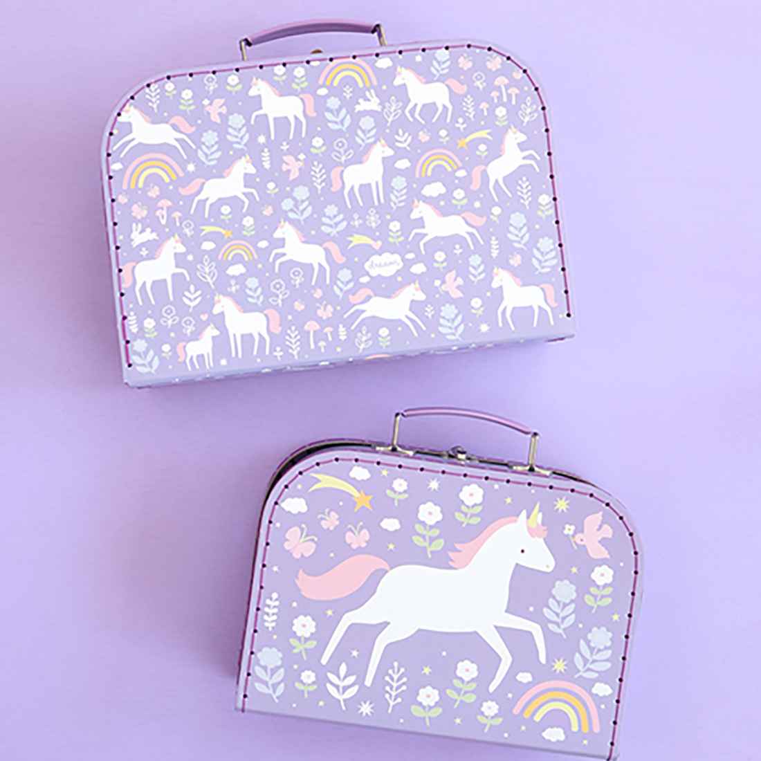 A Little Lovely Company Kuffert stor, Unicorn Dreams