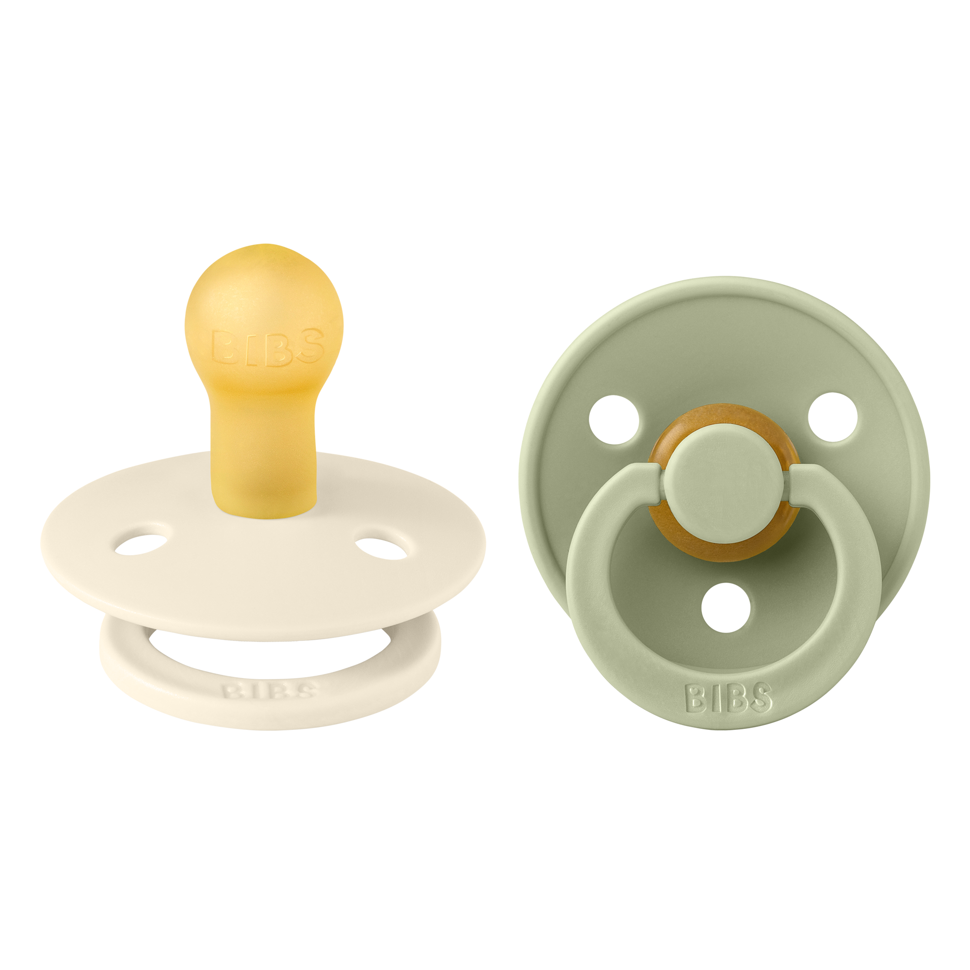 BIBS Colour 2-pak Latexsutter str. 1 (0+ mdr.), Ivory/Sage