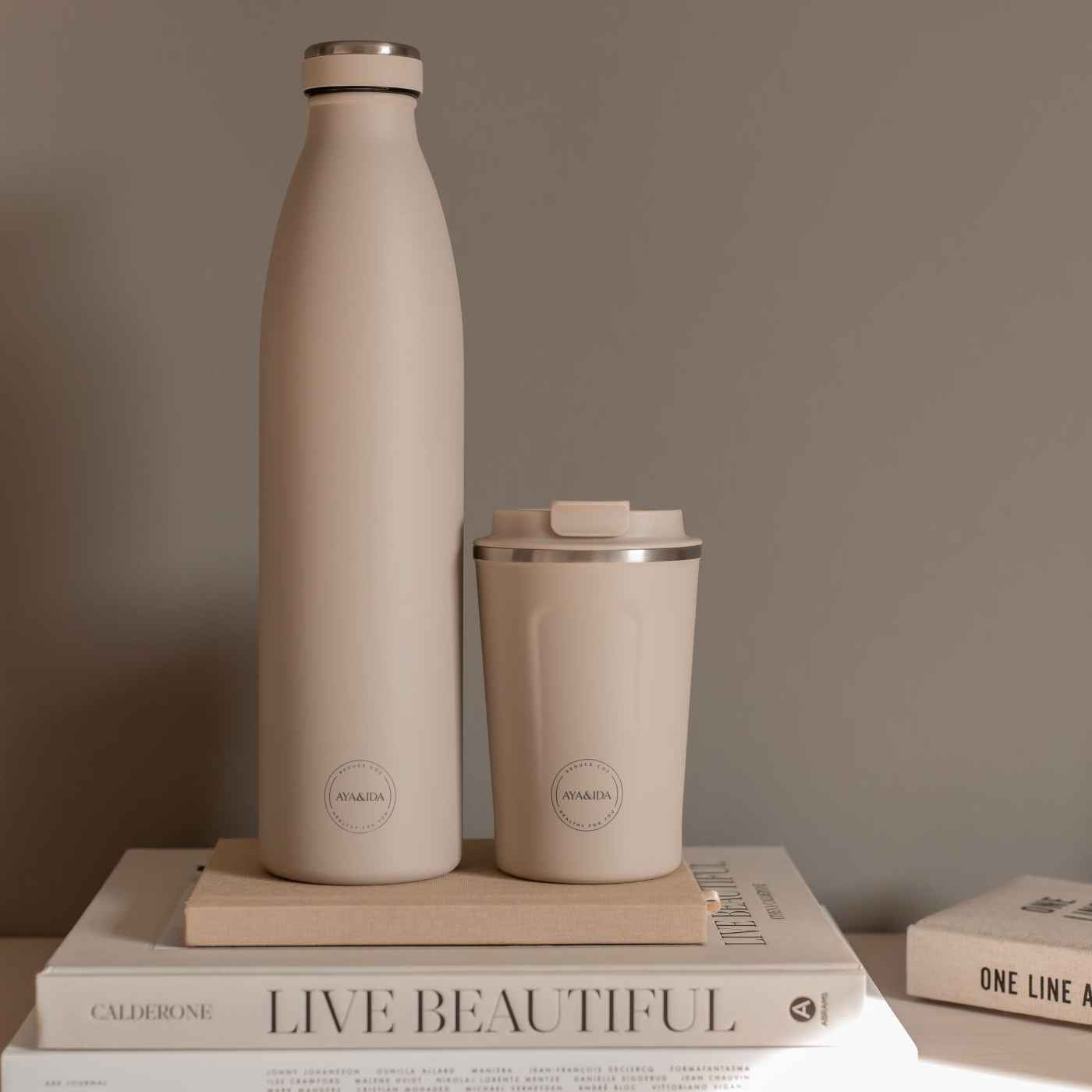 Aya & Ida Thermo Cup2Go 380 ml, Cream Beige