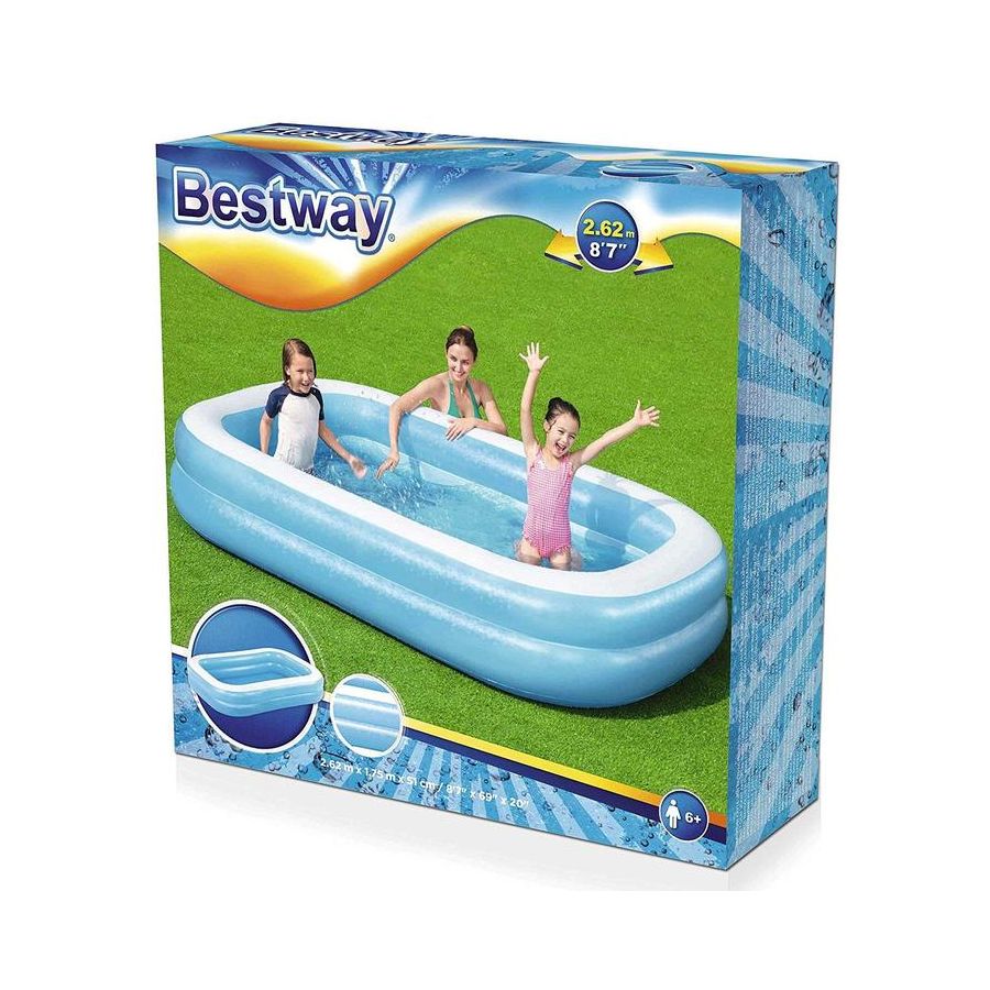 Bestway pool, badebassin i blå/hvid, 778 liter