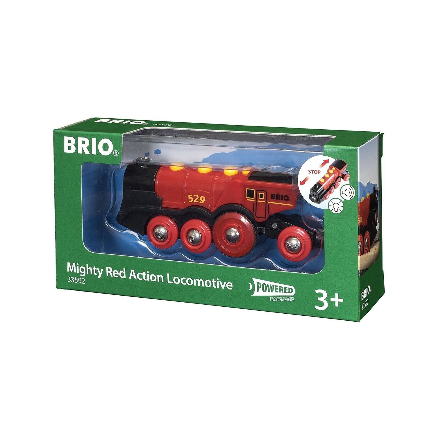 BRIO® batteridrevet rødt lokomotiv 33592