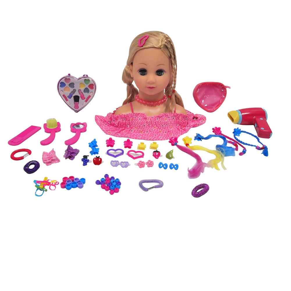 Sminkehoved med blond hår