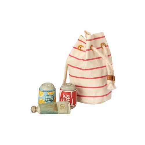 Maileg Strandtaske med drikkelse og solcreme