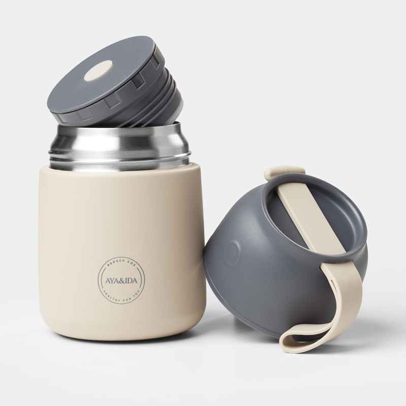 Aya & Ida Food'ie Lunch Box 500 ml, Cream Beige