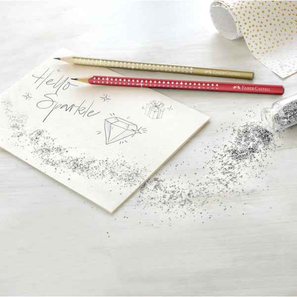 Faber-Castell blyant sparkle m/glitter, Rød