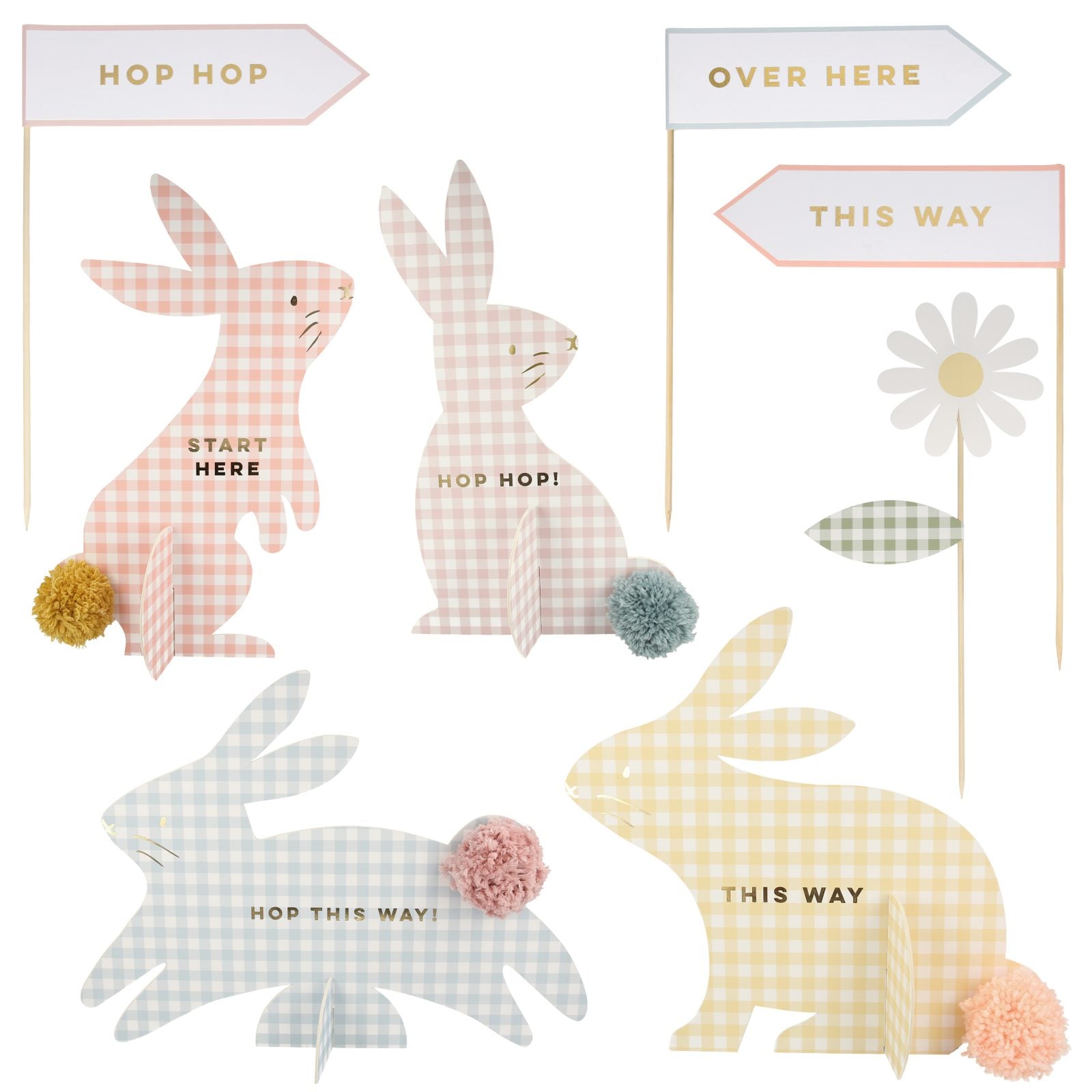 Meri Meri Påske æggejagt kit, Gingham Bunnies