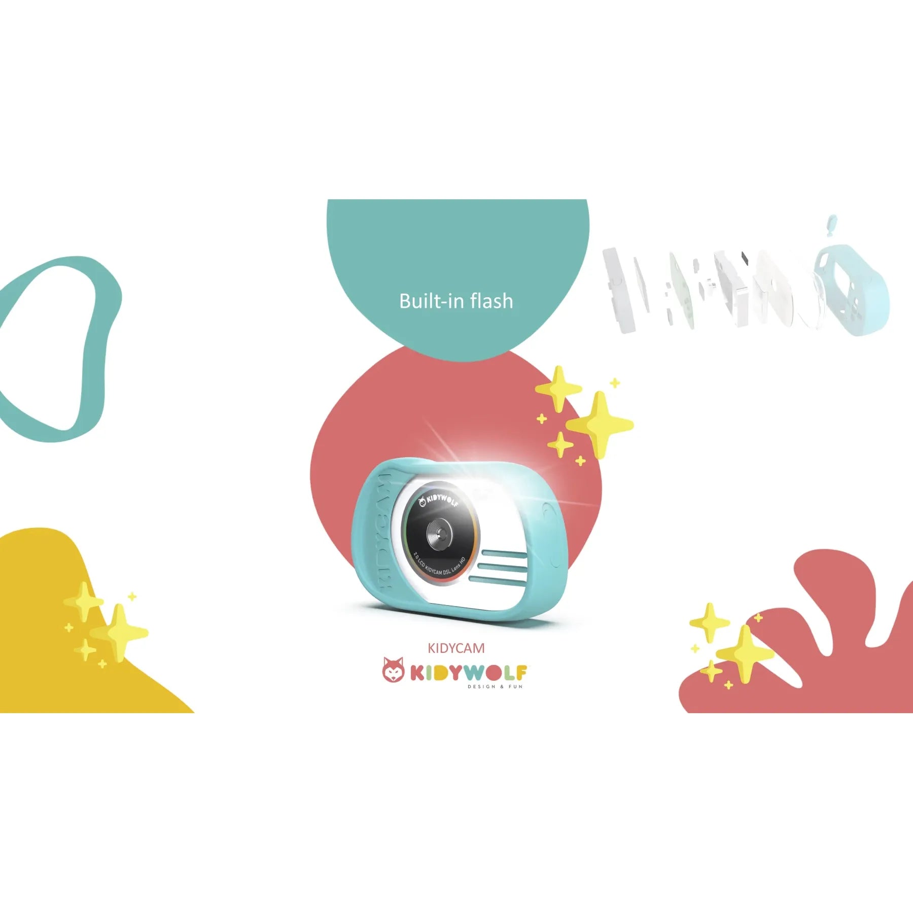 Kidywolf Børnekamera vandtæt, Gul