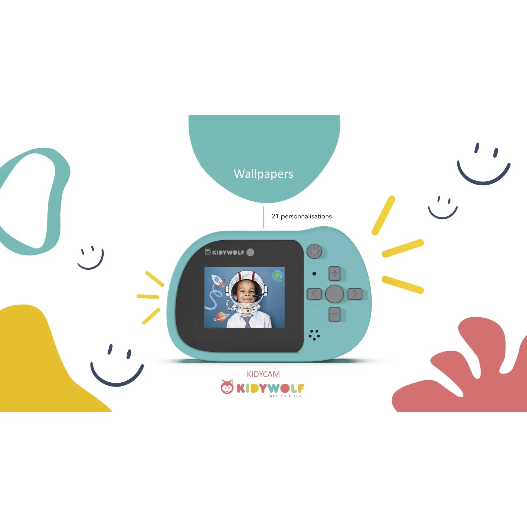 Kidywolf Børnekamera vandtæt, Gul