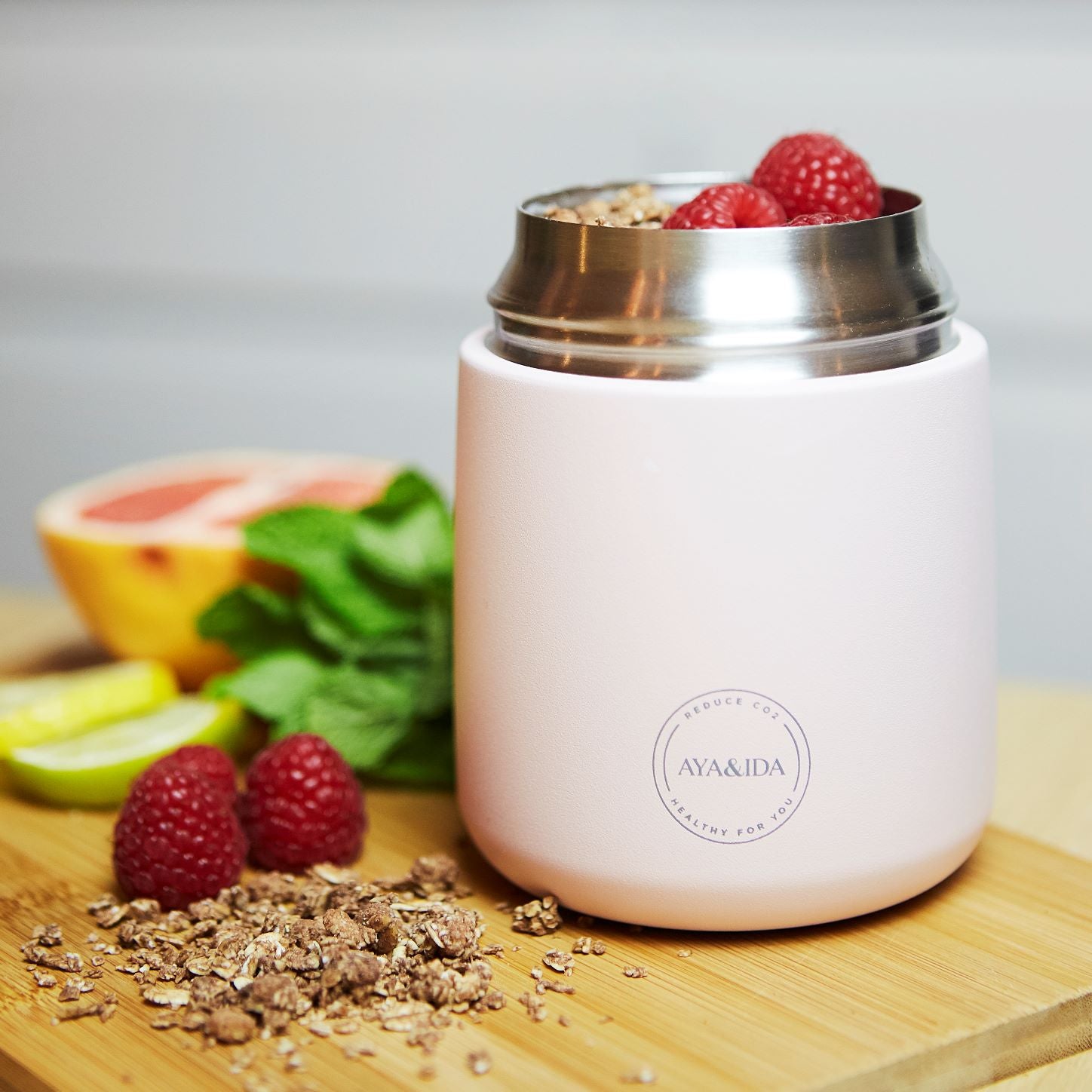 Aya & Ida Food'ie Lunch Box 500 ml, Soft Rose