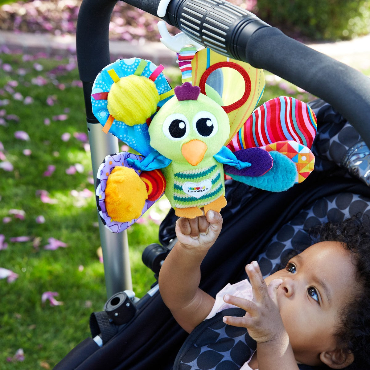 Lamaze Clip & Go rangle, Påfuglen Jacque