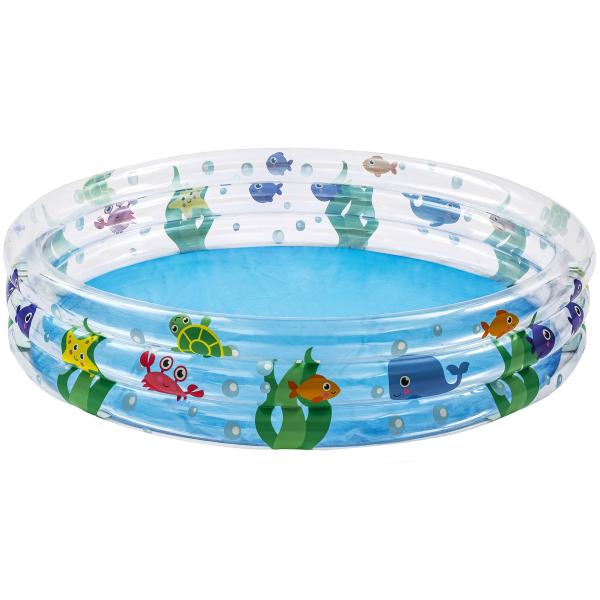 Bestway Deep Dive Pool, 3-rings-badebassin med havdyr 282 liter