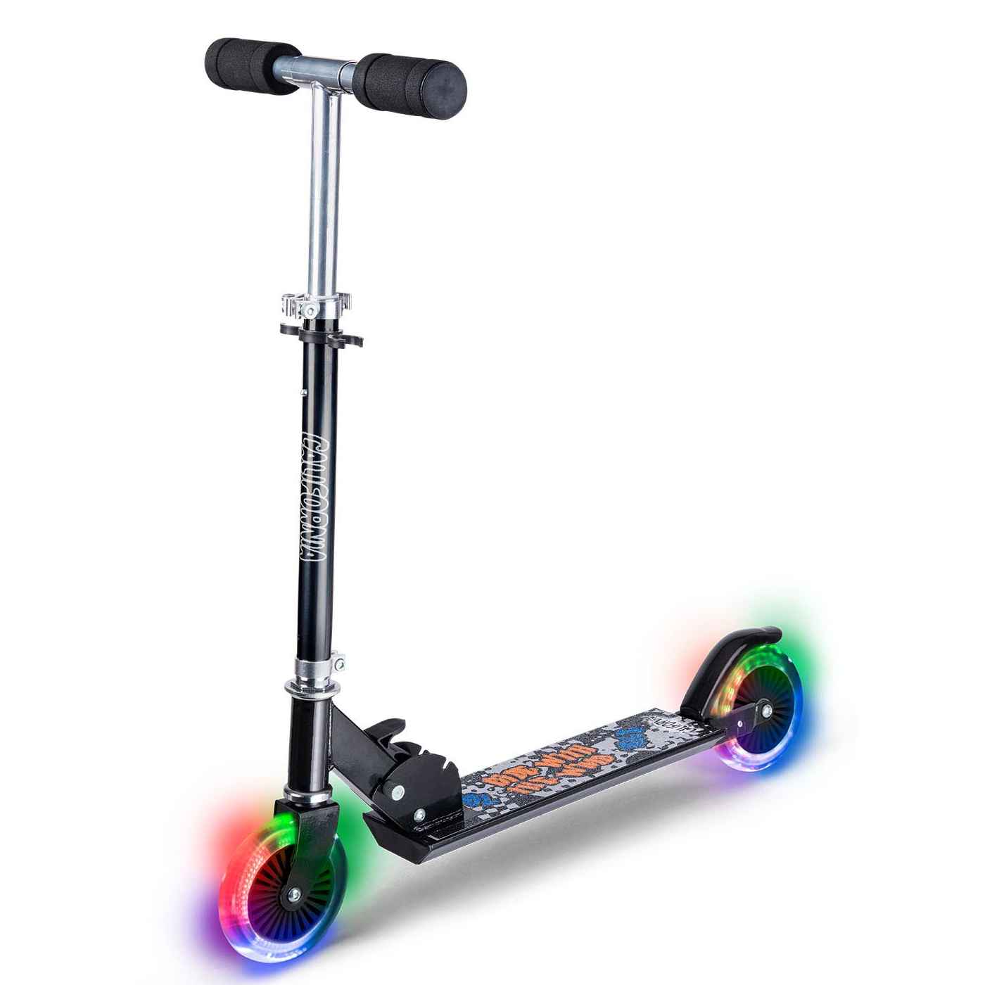 California Løbehjul med lys max 50 kg, Sort