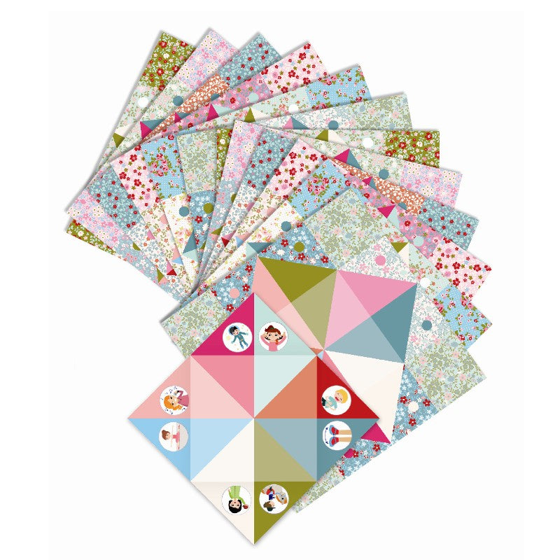Djeco Kreativt sæt, Origami flip-flap, Lyse farver