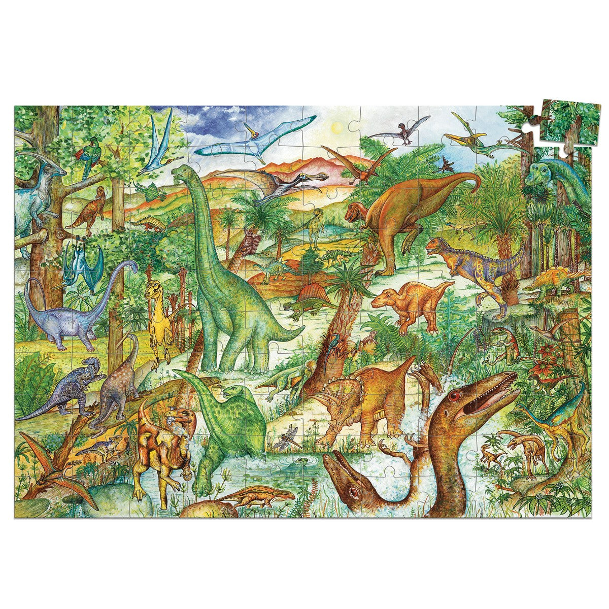 Djeco Observationspuslespil 100 brikker, Dinosaur