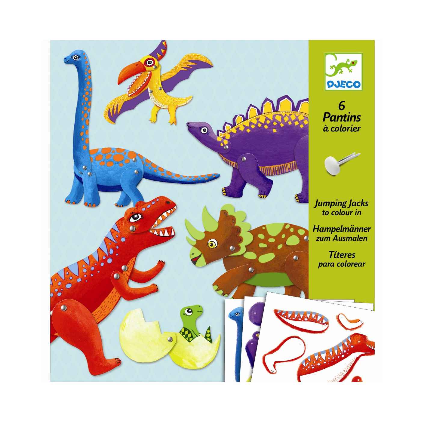 Djeco Kreativt sæt med sprællemænd, Dinosaur