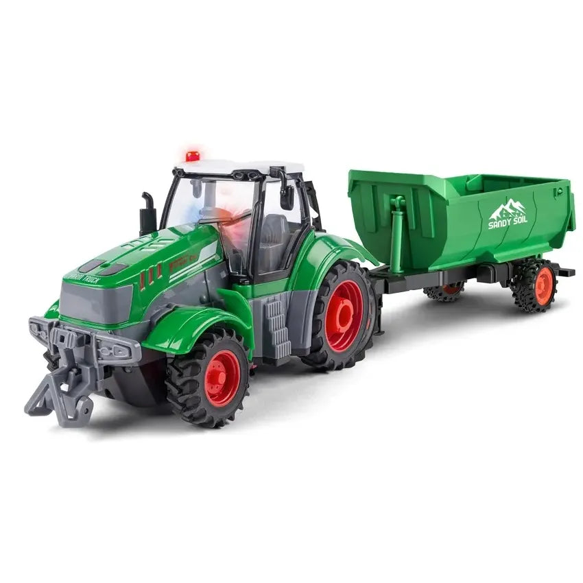 Bull RC Fjernstyret traktor med tip trailer og lys