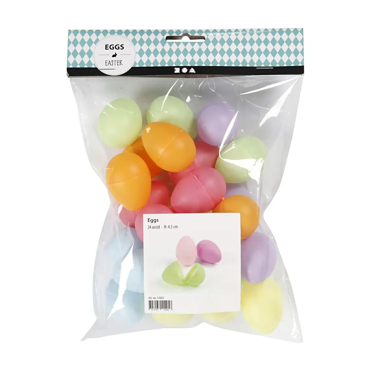 Creativ Company Påskeæg i plastik 24 stk. Pastelfarver
