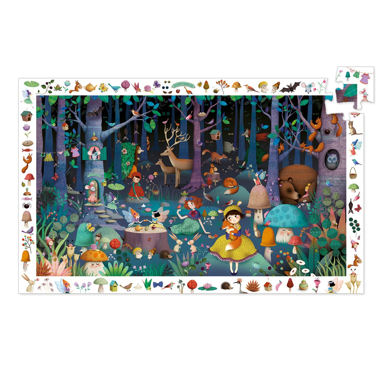 Djeco Observationspuslespil 100 brikker, Fortryllet skov