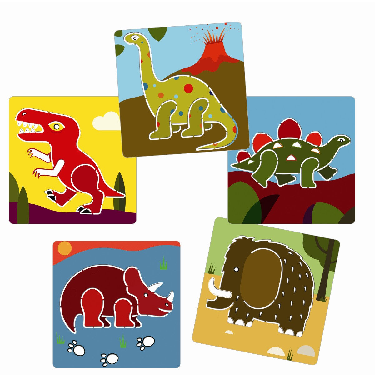 Djeco Tegneskabelon 5 stk. Dinosaur
